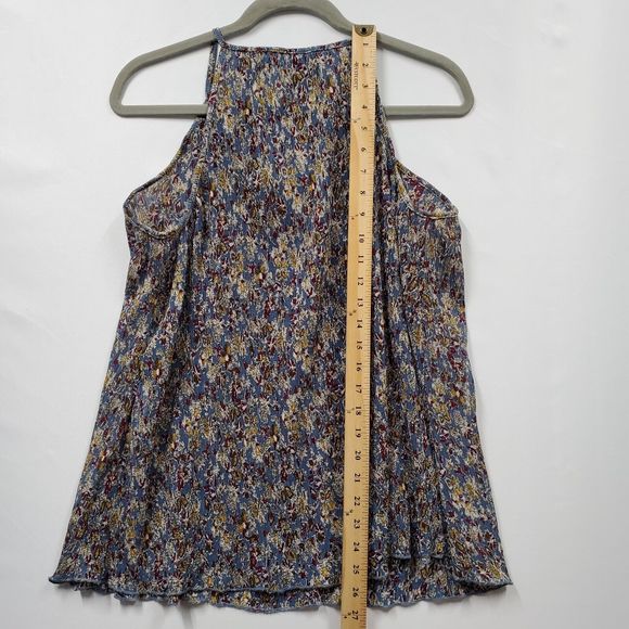 Angie Blouse‎ Top Blue Floral Beaded Womens M - Picture 8 of 11